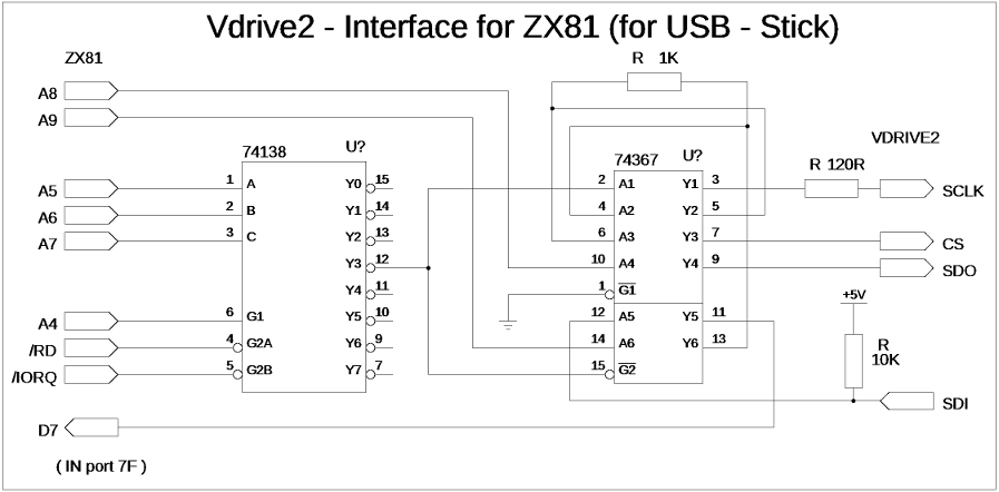 Vdrive2 - Interface for ZX81 (for USB - Stick)