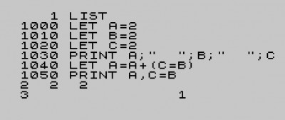 ZX81 program 2 and results