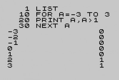 ZX81 program 1 and results