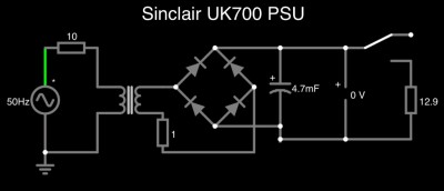 Sinclair UK700 PSU for ZX81 schematic
