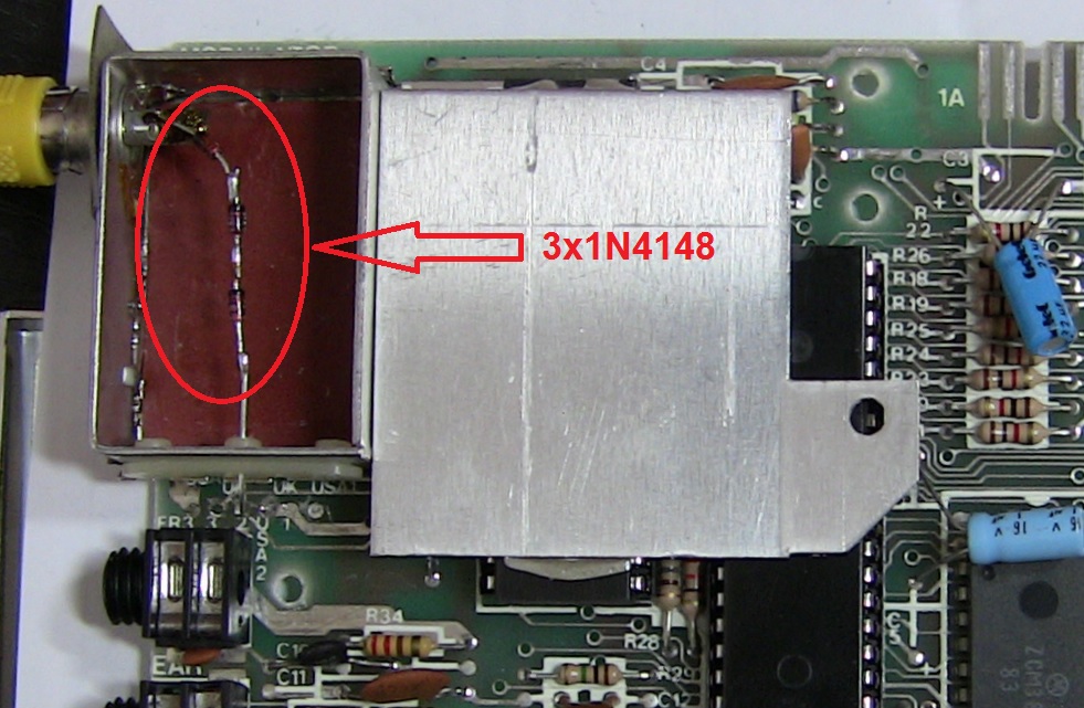 series diodes inside modified RF modulator