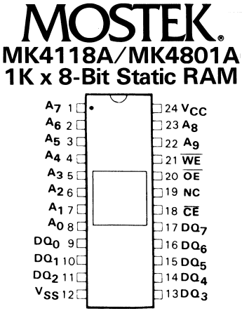 MK4118A &amp; MK4801A 1K SRAM