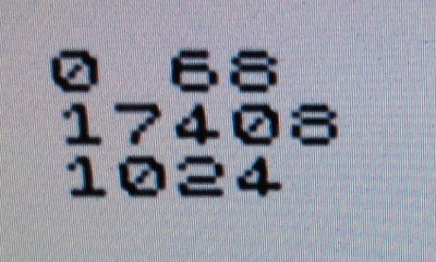 Results on a 1k ZX81