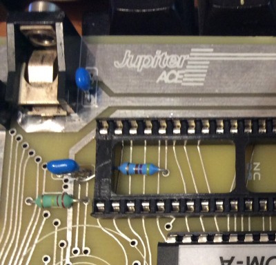 Jupiter ACE - modifications - the 470 ohm resistor for the /INT line.