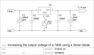 Increasing the output voltage of a 7805 using a Zener diode