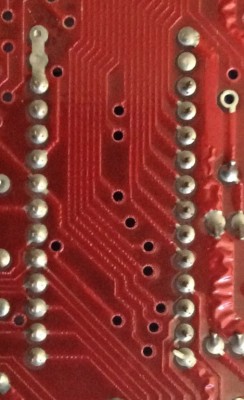 Issue 3 PCB bottom side showing the ROM connections
