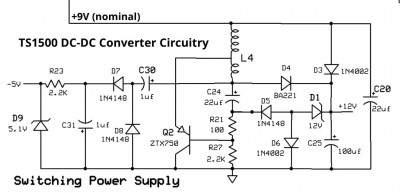 TS15000 DC-DC Converter circuitry